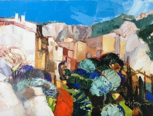 Une vue panoramique du village de Peille dans les Alpes Maritimes.