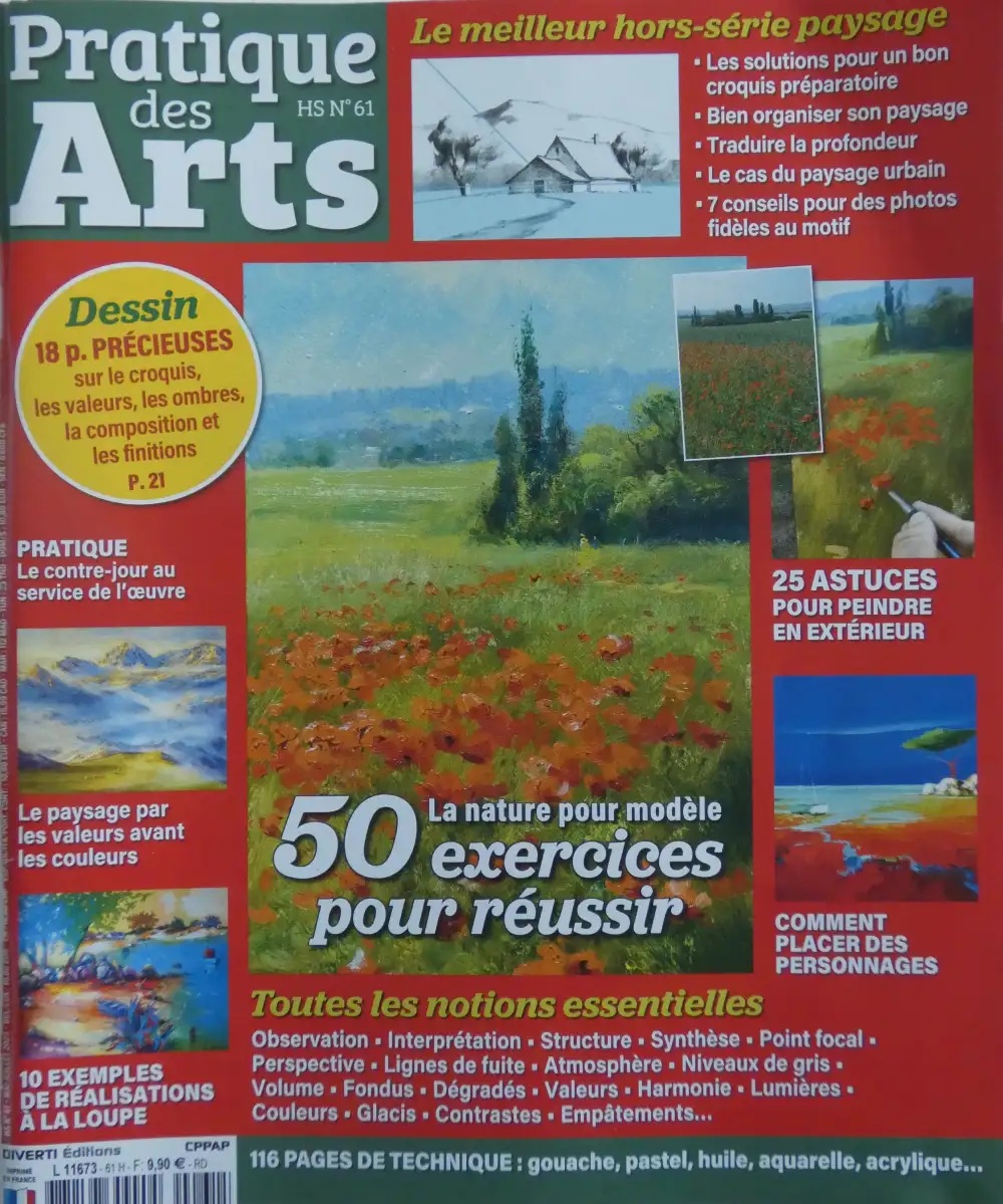 Magazine Pratique des Arts Hors Série n°61-2023. Artiste Daniel Germain. Article : Perfectionnement - Réinventer les couleurs de l'automne.