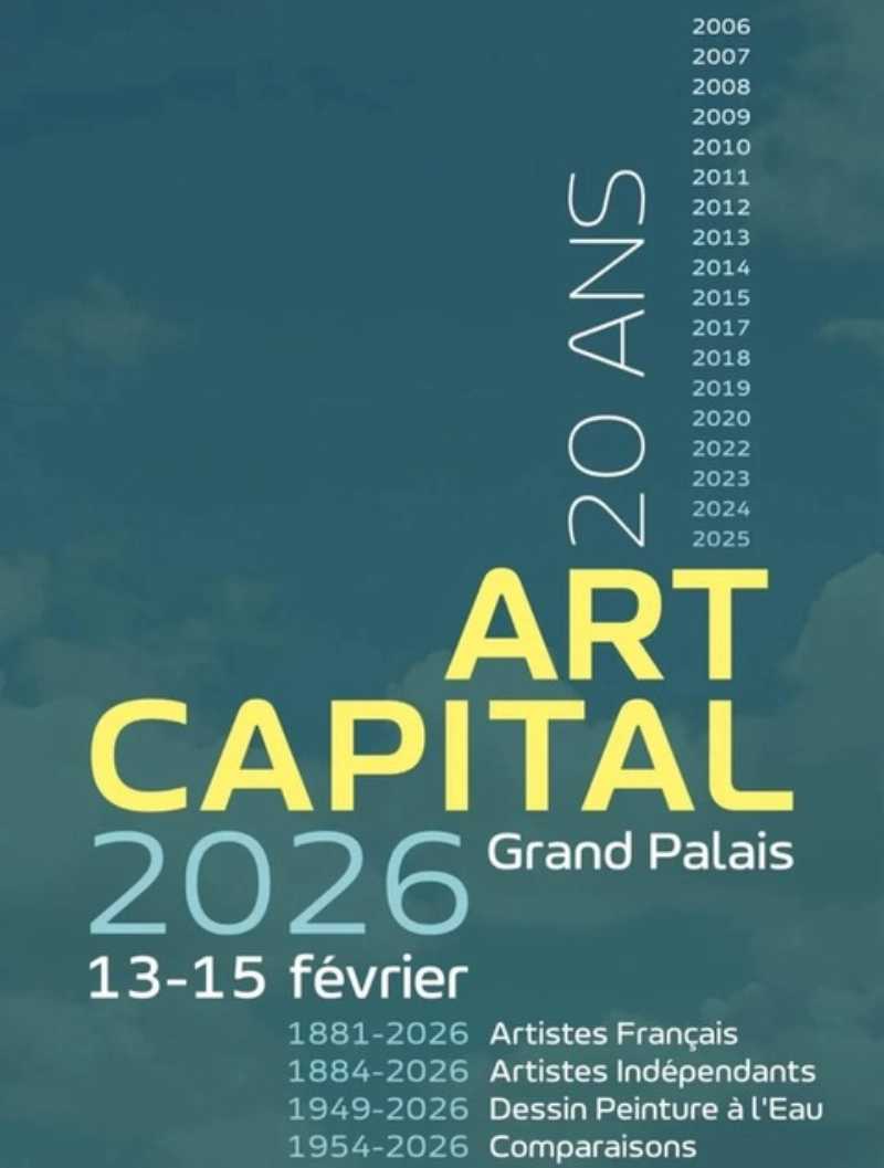 Affiche sur fond noir pour l'exposition à St Brieuc du 13 au 28 janvier 2024 à laquelle Daniel Germain participe en tant que peintre au côté d'un autre peintre et d'un sculpteur.
